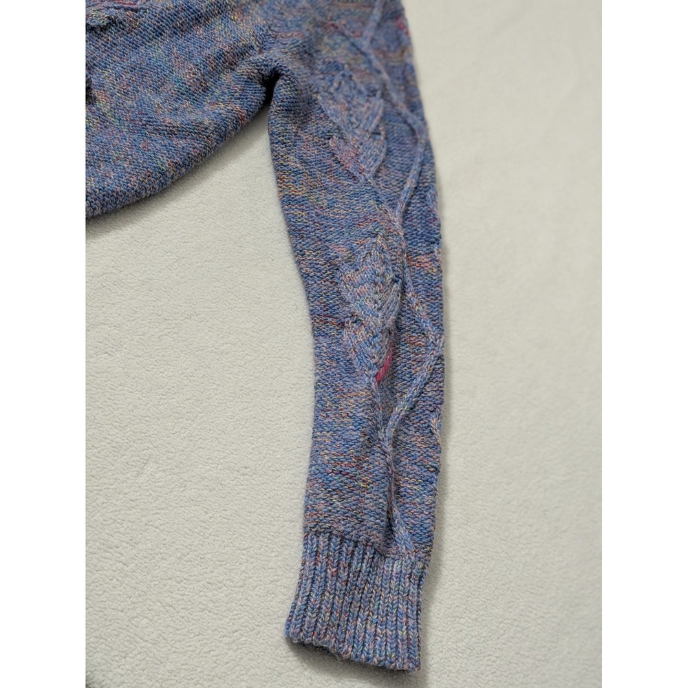 Sundance Sweater Cable Knit Cardigan Grandmacore Purple Sz Large Pockets - Picture 4 of 11